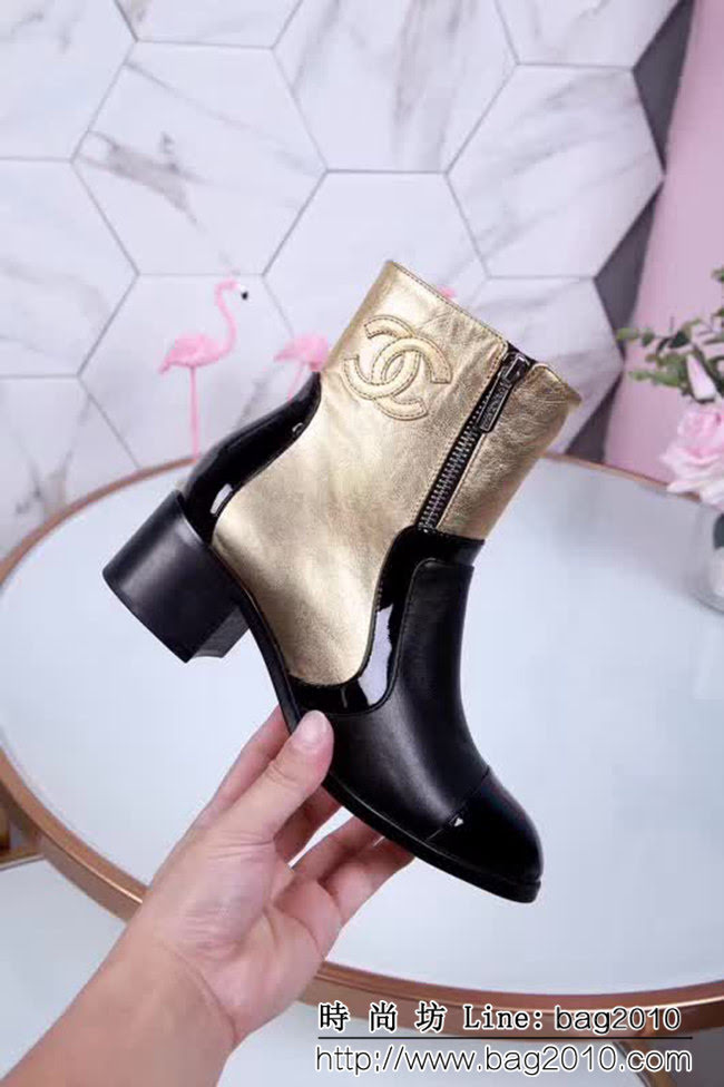 CHANEL香奈兒 官網獨家爆款 牛皮+漆皮+鹿紋牛皮 時尚短靴 QZS1363
